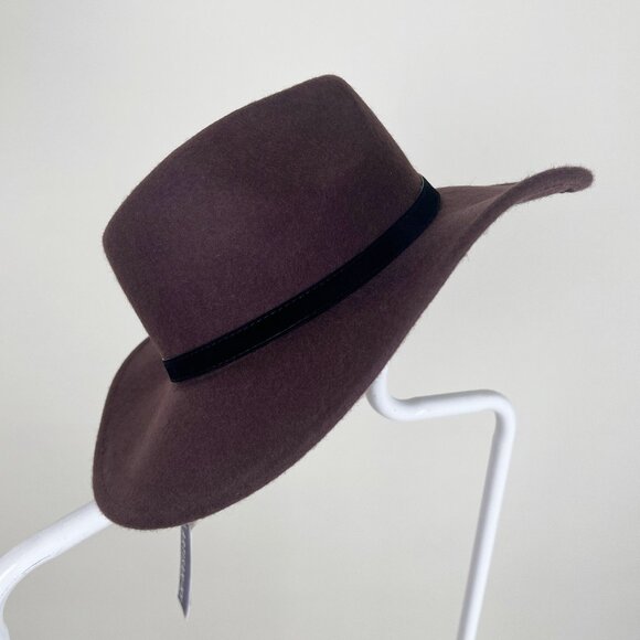 New 100% Wool Western Cowboy Outback Wide Brimmed Felt Hat Boho Bohemian Fedora - Picture 2 of 4